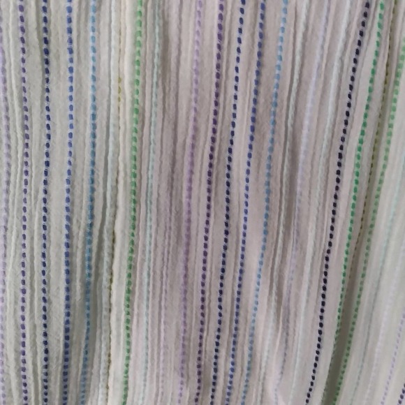 GAP White Multi Color Stitching Bell Sleeve Top - Picture 7 of 11